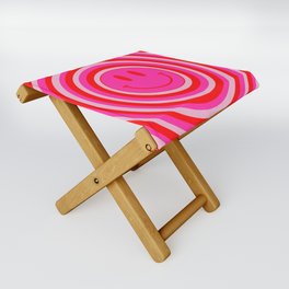 Large Pink and Red Hypnotic Vsco Smiley Face Folding Stool