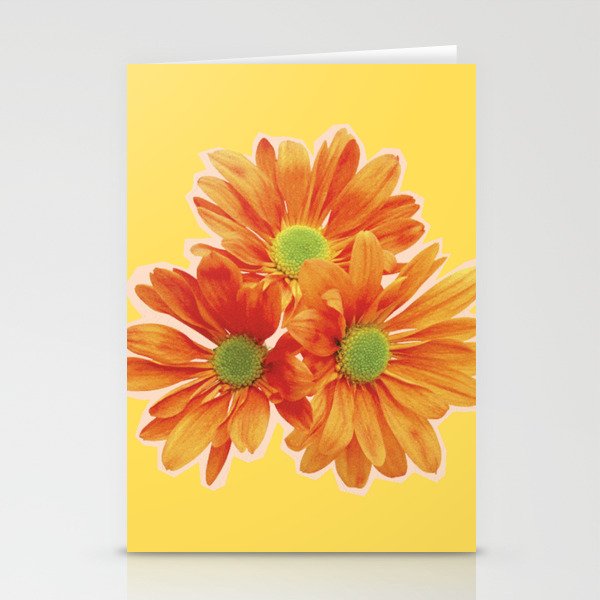 Three flowers yellow orange Stationery Cards