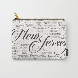 New Jersey Carry-All Pouch | Digital, Pop Art, Black and White, Typography 