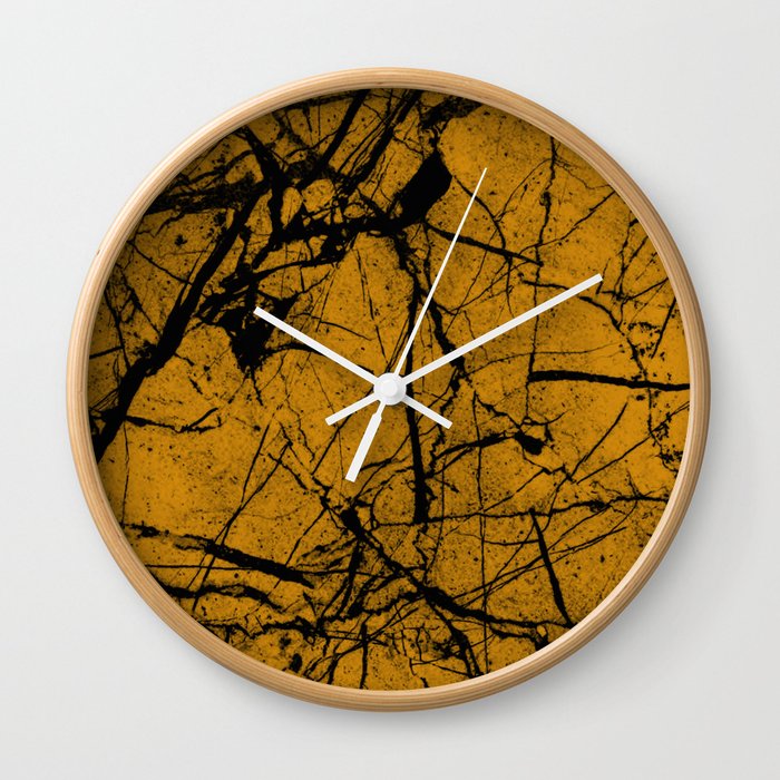 Dusty Golden Marble Wall Clock