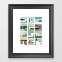Midcentury Vintage Architecture Inspired by the Palm Springs Desert and Modern California Style Framed Art Print