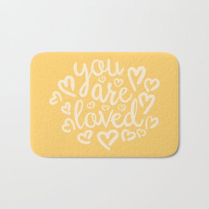 You are so Loved, Yellow Bath Mat