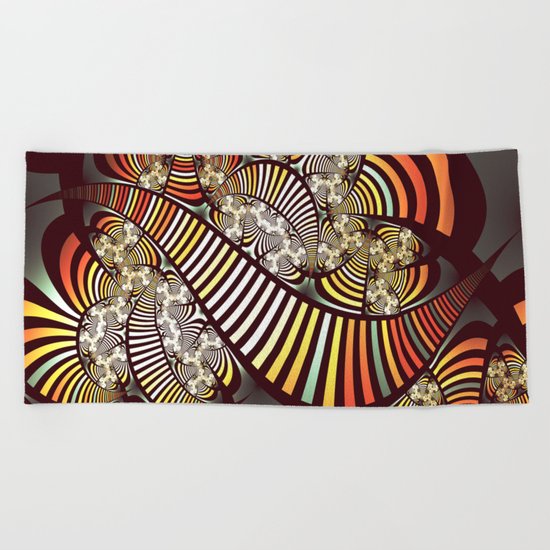 Vintage fractal 1 Beach Towel