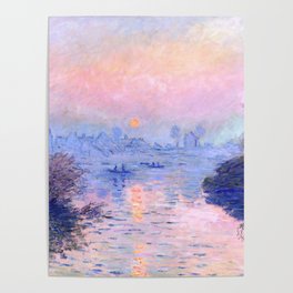Claude Monet "Sunset on the Seine at Lavacourt. Winter Effect" Poster