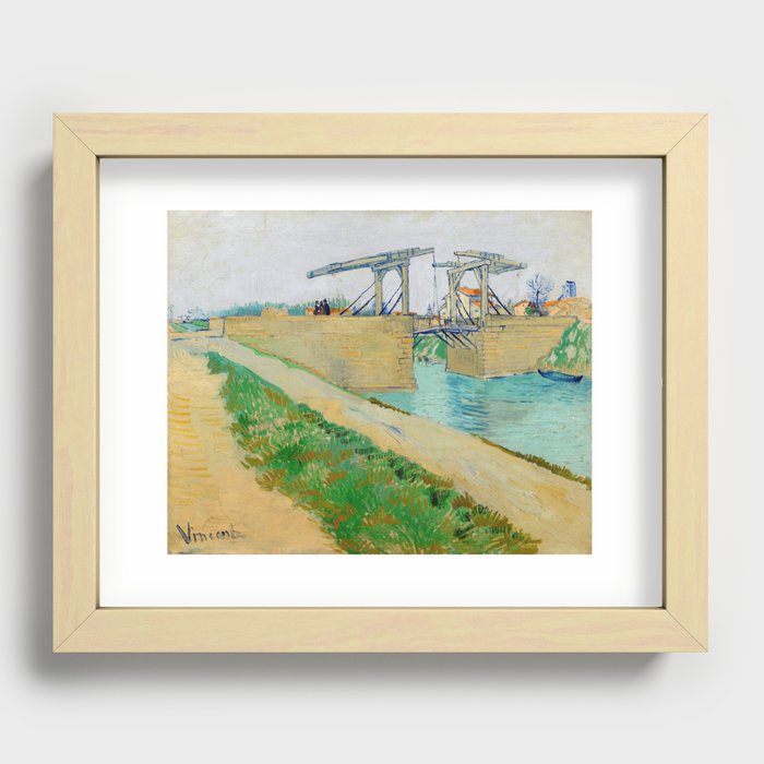 Vincent van Gogh - Langlois Bridge at Arles with Road Alongside the Canal Recessed Framed Print