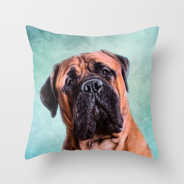 Bullmastiff dog Throw Pillow