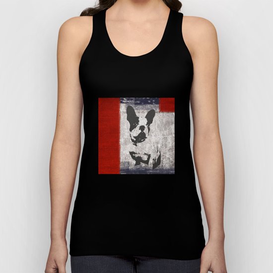 Bull dog red Unisex Tank Top