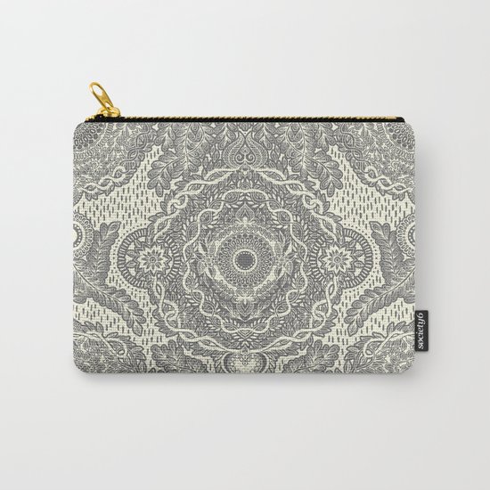 Rain in the Garden - grey and cream Carry-All Pouch
