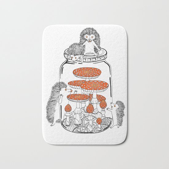 Hedgehog Amanita Mushroom Bath Mat
