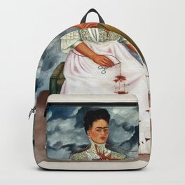 Frida Kahlo - The Two Fridas, 1939 - Exhibition Poster - Art Print Backpack | Kahlo Exhibition, Frida Khalo, Painter, Vintage, The Two Fridas, Frida Print, Mexican Artist, Frida Poster, Female Icon, Painting 