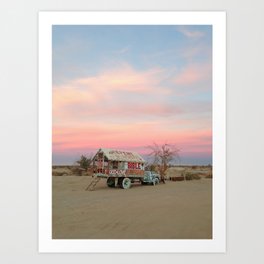 Desert Folk Art Truck Art Print