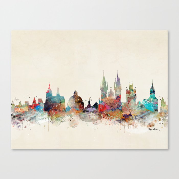 Barcelona city skyline Canvas Print