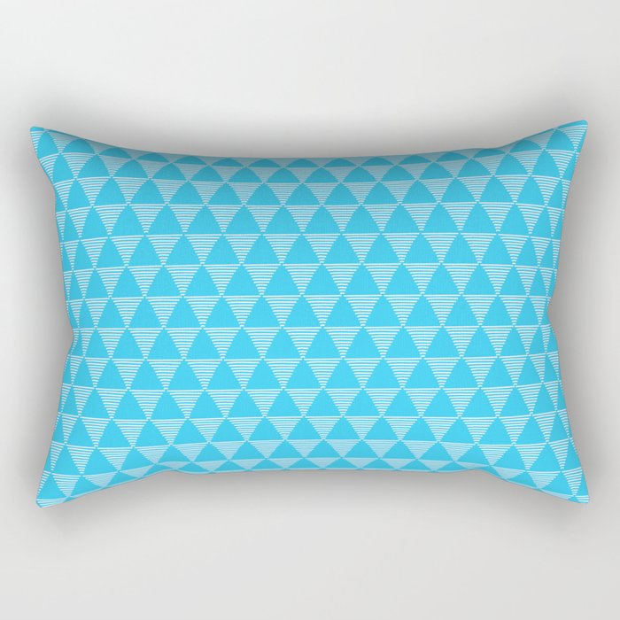 Simple Geometric Triangle Pattern- White on Teal - Mix & Match with Simplicity of life Rectangular Pillow