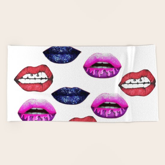 Lips Beach Towel