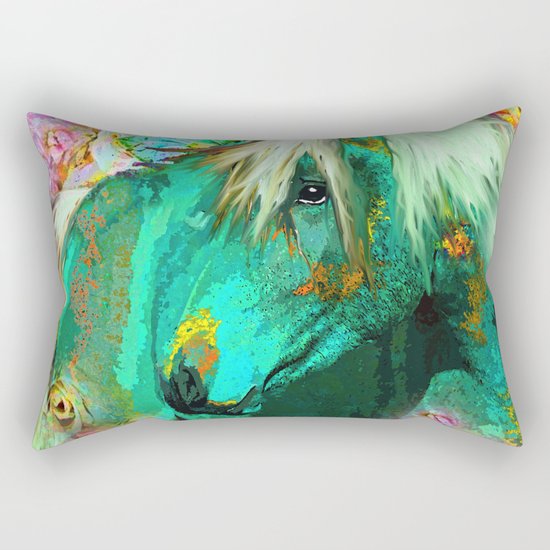 HORSE IN THE GARDEN Rectangular Pillow