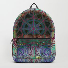 SymEyetry Backpack | Mystic, Blackreach, Teal, Symbol, Pattern, Digital, Blue, Robertson, Surreal, Geometry 