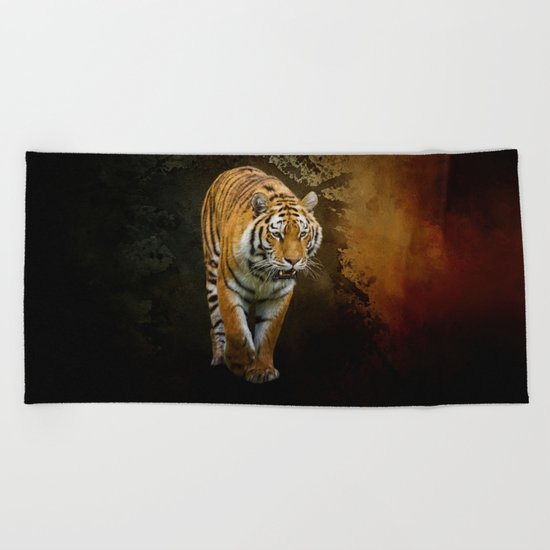Siberian tiger Beach Towel