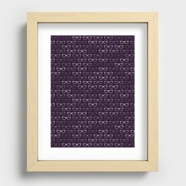 Purple Hipster Glasses Pattern Recessed Framed Print