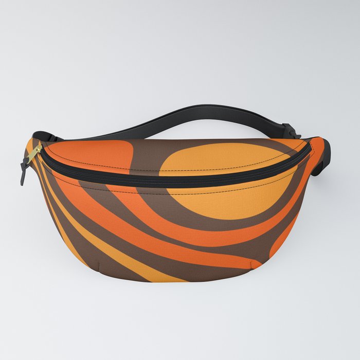 Mod Swirl Retro Abstract Pattern in 70s Brown and Orange  Fanny Pack