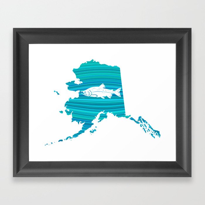 Alaska Wave Salmon Fishing Framed Art Print