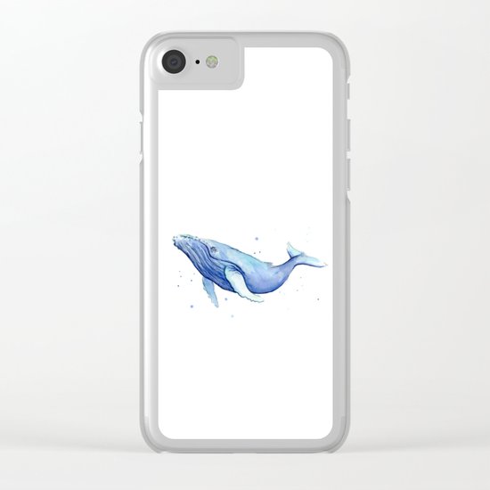 Humpback Whale Watercolor Animal Painting Nursery Animals Clear iPhone Case