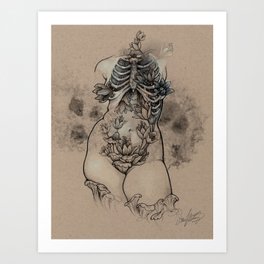 Dark Shrooms Art Print | Munoz, Darkshrooms, Maryesther, Ink, Nude, Mushrooms, Fungi, Blackink, Blackflowers, Esthermunoz 