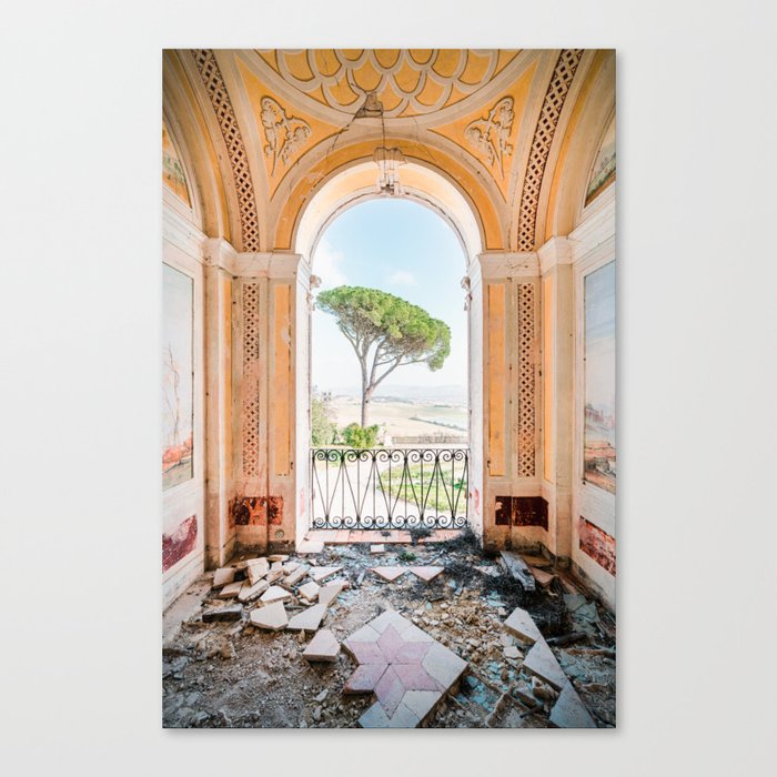 Italian View in Decay Canvas Print