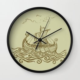 Viking ship Wall Clock