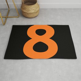 Number 8 (Orange & Black) Area & Throw Rug
