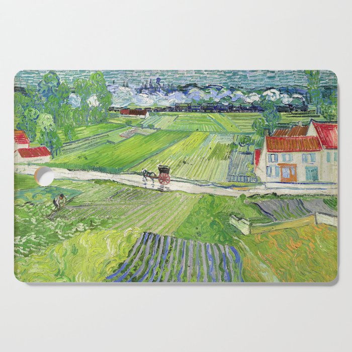 Vincent van Gogh - Landscape with a Carriage and a Train Cutting Board