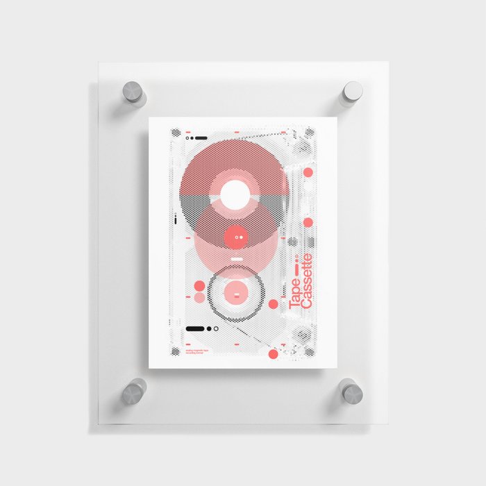 The Tape Cassette, Graphic Geometric Abstract Halftone K7 Floating Acrylic Print