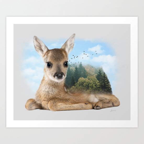 Baby Roe Deer Art Print