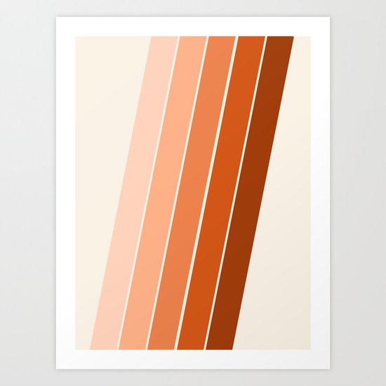 The Skinney - 70's abstract minimal stripe striped pattern retro throwback 1970s art decor Art Print