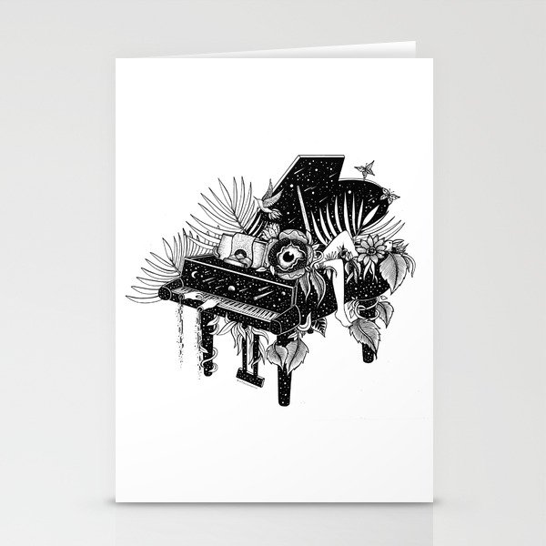 Piano, Melody of life Stationery Cards