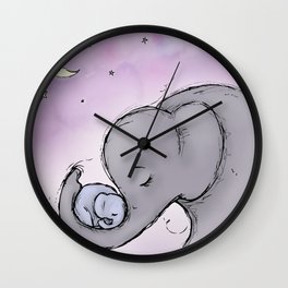 Goodnight Elephants Wall Clock