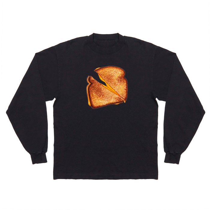 Grilled Cheese Sandwich Pattern - Blue Long Sleeve T Shirt