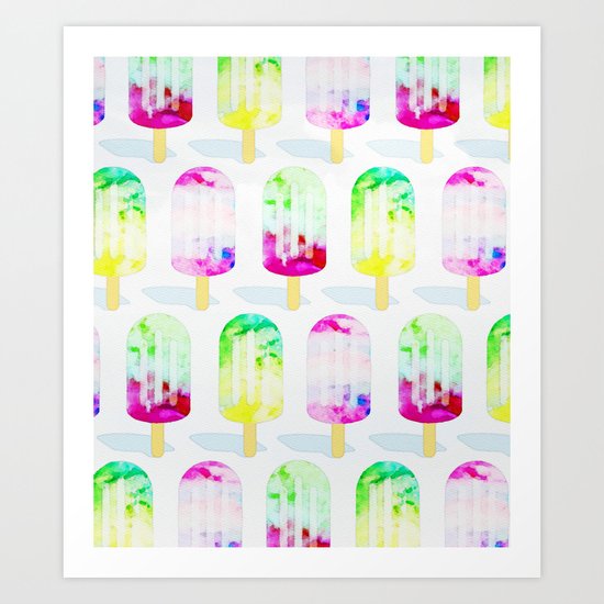 Popsicle Frenzy #society6 #decor #buyart Art Print