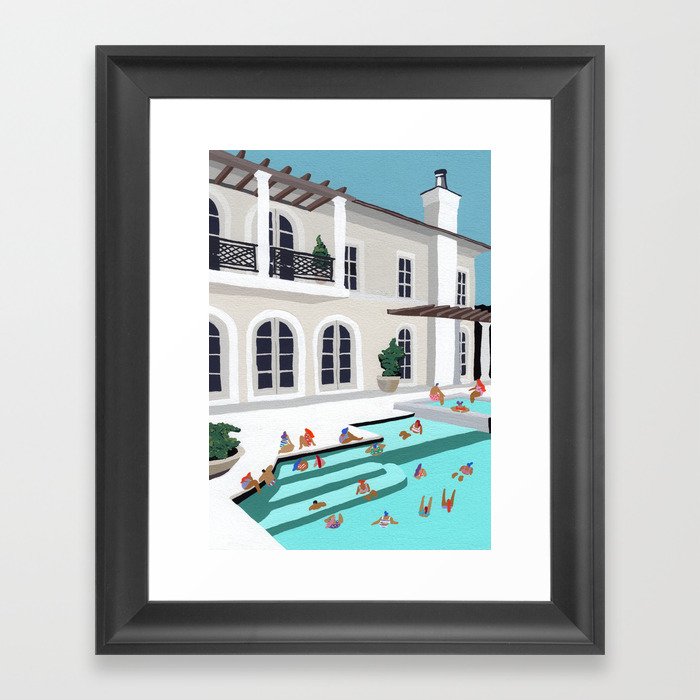 Mansion pool Framed Art Print