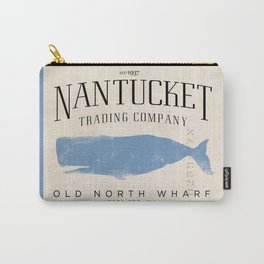 Nantucket whale nautical ocean wharf Massachusetts cottage beach house art Carry-All Pouch
