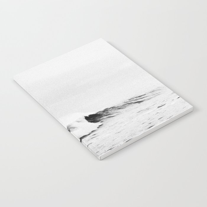 Minimalist Black and White Ocean Wave Photograph Notebook