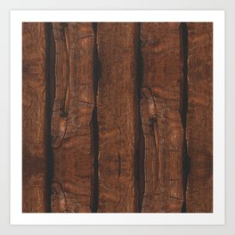 Rustic dark brown old wood Art Print