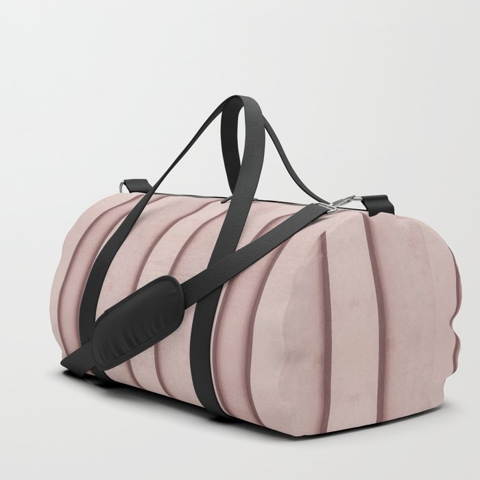 Shadow Play - Pastel Pink Bauhaus Art Stripes Duffle Bag