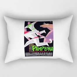 1961 SPAIN Pamplona Running Of The Bulls Poster Rectangular Pillow
