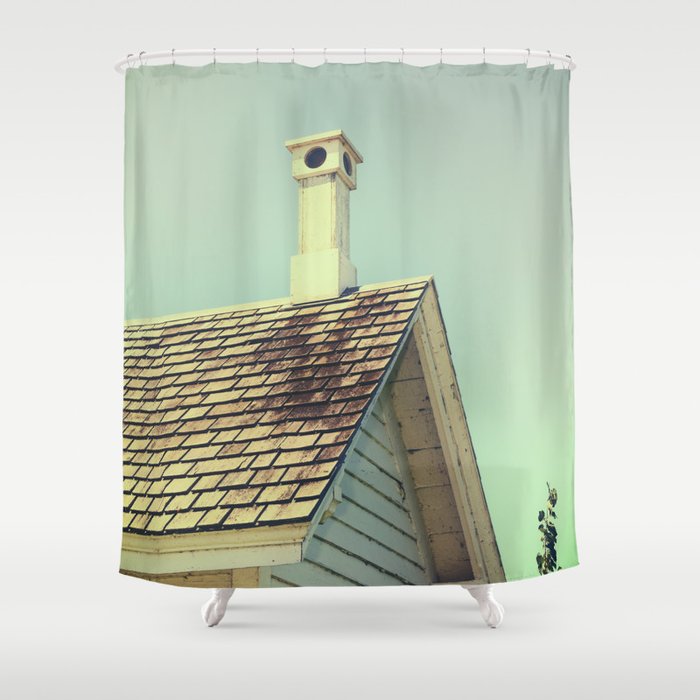 Summer cottage gable roof Shower Curtain