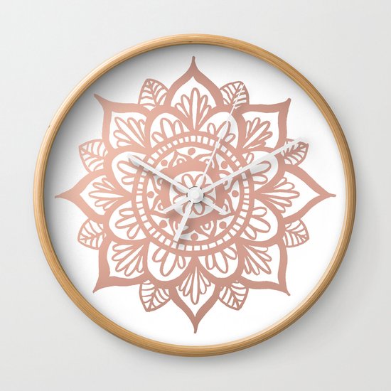 New Rose Gold Mandala Wall Clock