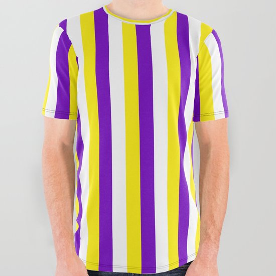 Team Colors 4... yellow,purple All Over Graphic Tee by ...