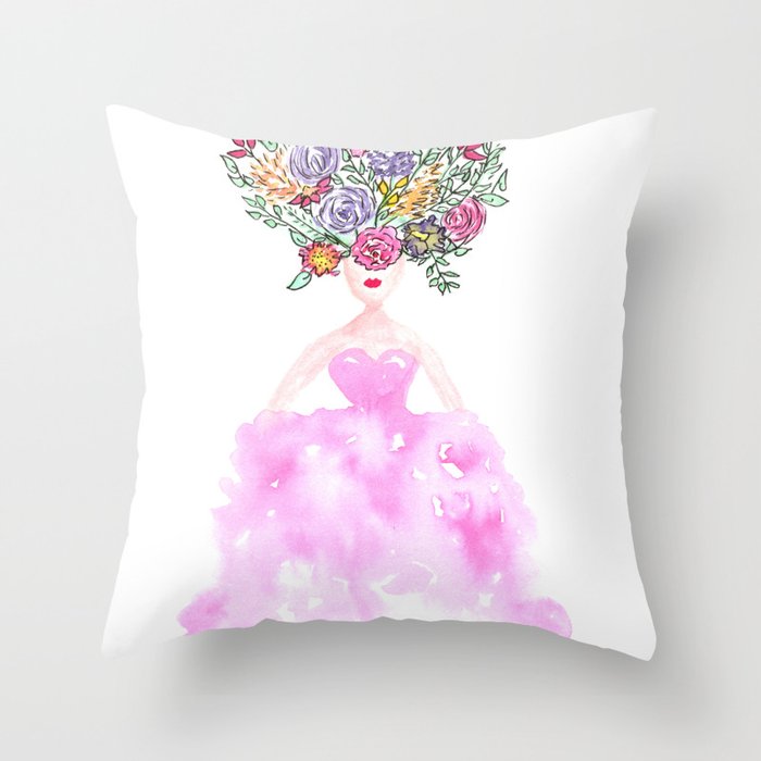 Floral Couture Throw Pillow