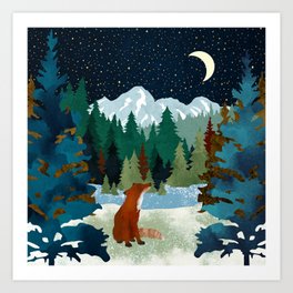 Winter Fox Vista Art Print