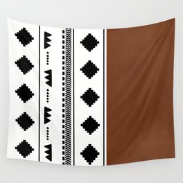 Southwestern white with faux leather texture Wall Tapestry
