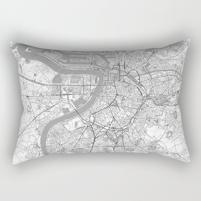 Antwerp Map Line Rectangular Pillow